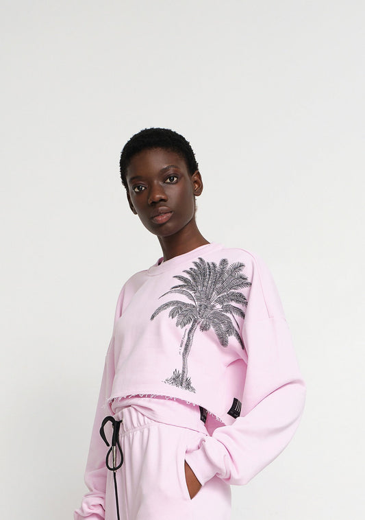 SWEATSHIRT PALM FLAMINGO